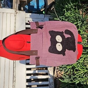 Kaukko's Bags Canvas Denim Cat Purse Handbag Tote